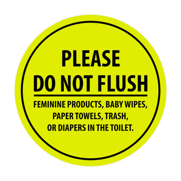 Signs ByLITA Circle Please Do Not Flush Etiquette Sign